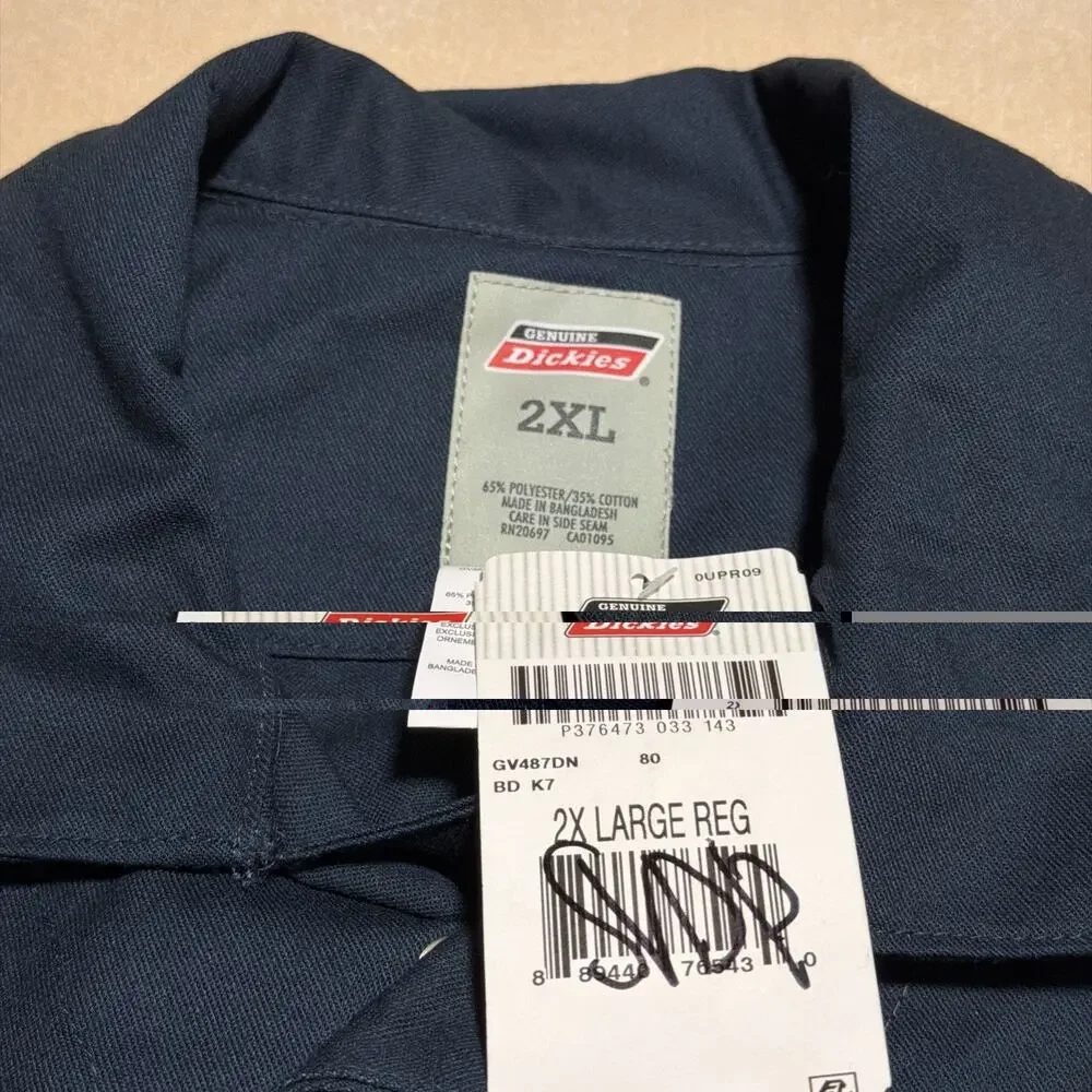 Dickies Coveralls Mens 2XL Navy Blue Work Long Sleeve SEE MEASUREMENTS NEW